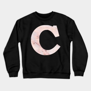 The Letter C Pink Marble Design Crewneck Sweatshirt